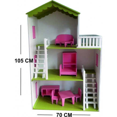 Ahşap Oyuncak Bebek Evi (Mobilyasız) Ahşap Oyuncak Bebek Evi (Mobilyasız)