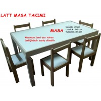 Ahşap Latt Masa Takımı