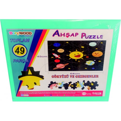 Gezegenler Yer Puzzle'ı - 49 Parça 64cmx45cm